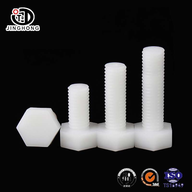 Witte nylon hexkopschroef